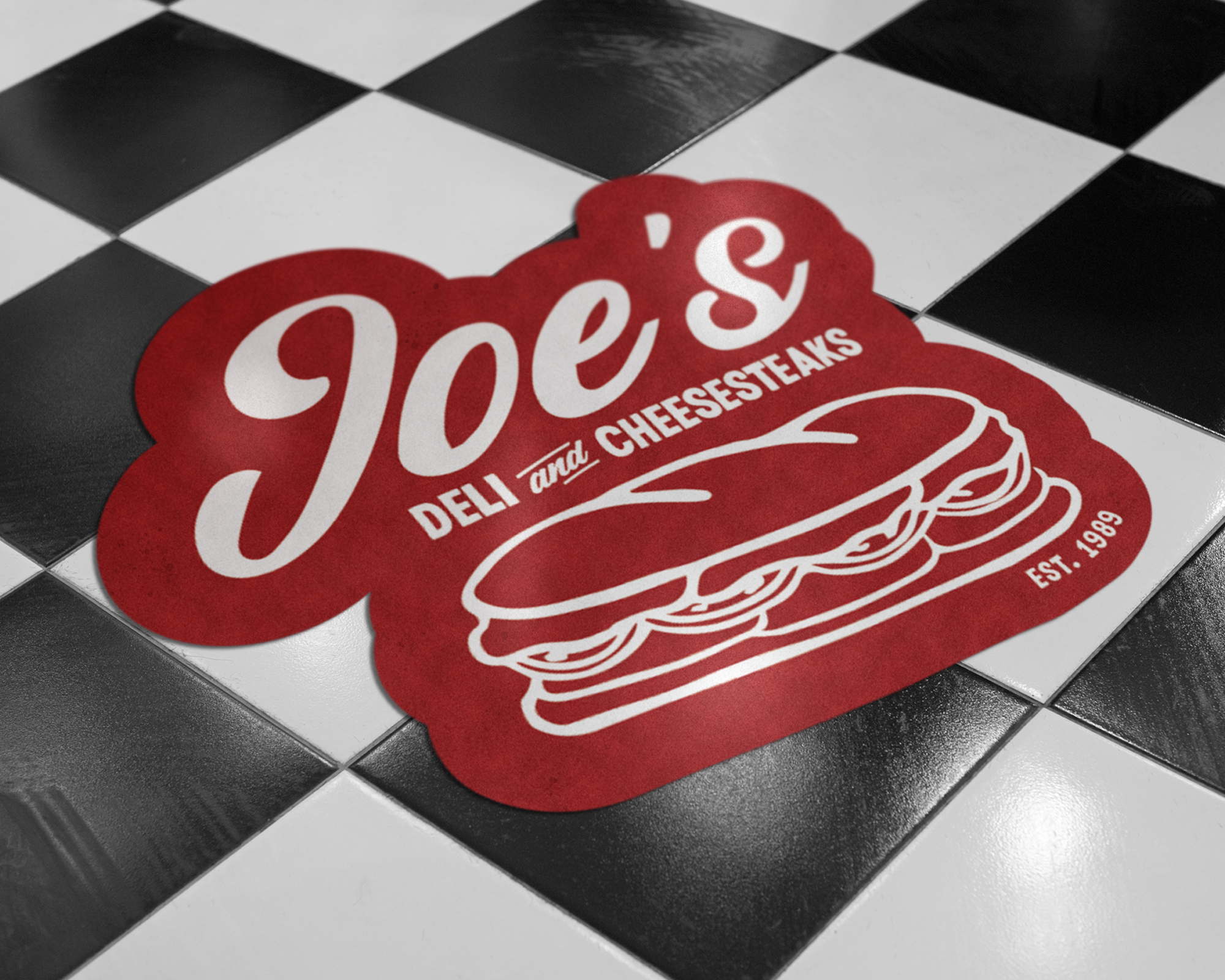 Joes Deli floor sticker