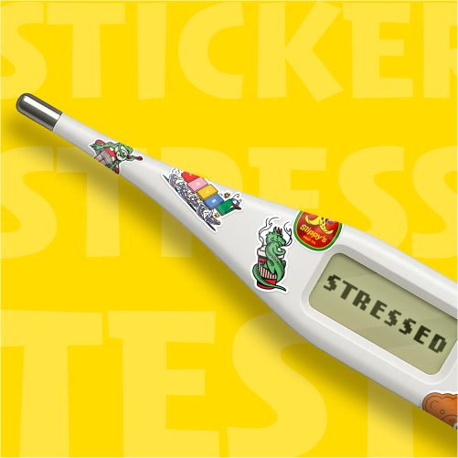 We broke first. The stickers didn’t even flinch.